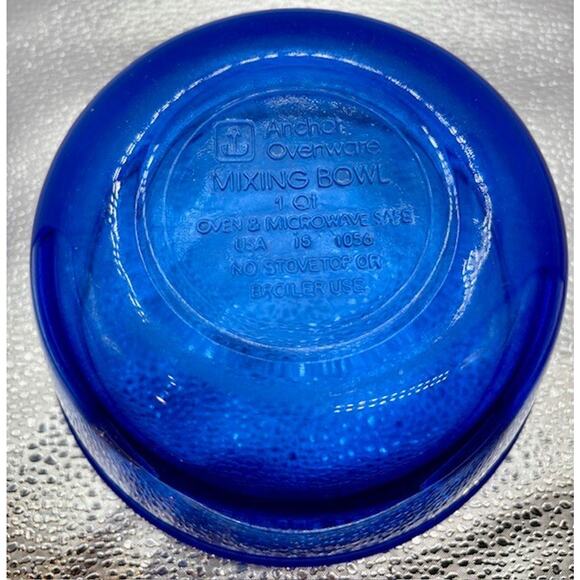 Cobalt Blue Mixing Bowls Anchor Hocking Vintage Set of 2 - 2.5 Qt & 1 Qt - Picture 5 of 11
